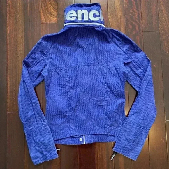Bench Barbecue Windbreaker Jacket  Cropped Purple Black Geometric Print XS - Picture 14 of 15